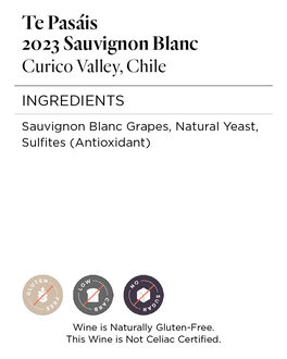 Te Pasáis 2023 Sauvignon Blanc Curico Valley, Chile