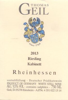 Thomas Geil Riesling Kabinett