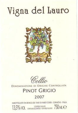 Vigna Del Lauro Collio Pinot Grigio White Wine