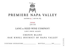 Lang & Reed Wine Company - Lost Once Again