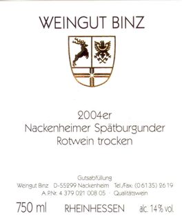 Nackenheimer Spätburgunder Rotwein Trocken