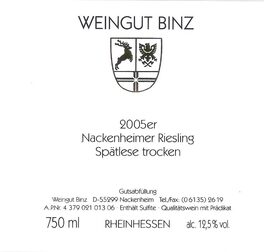 Nackenheimer Riesling Spätlese Trocken