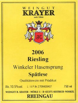 Riesling Winkeler Hasensprung Spätlese