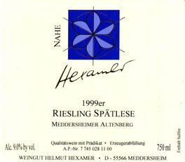1999er Meddersheimer Altenberg Spatlese