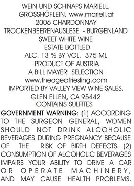 Chardonnay Trockenbeerenauslese