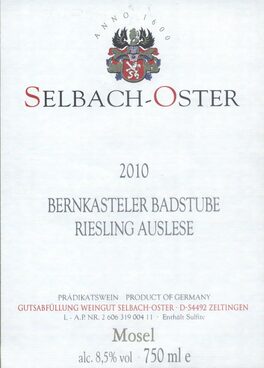 Bernkasteler Badstube Riesling Auslese