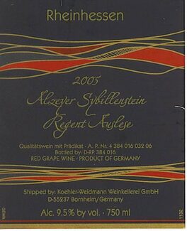 Alzeyer Sybillenstein Regent Auslese