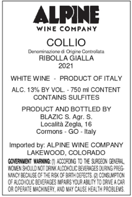 Collio Ribolla Gialla
