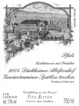 Dürkheimer Abtsfronhof Gewürztraminer Spätlese trocken