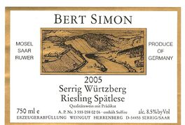 Serrig Würtzberg Riesling Spätlese