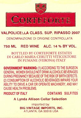 Valpolicella Class. Sup. Ripasso