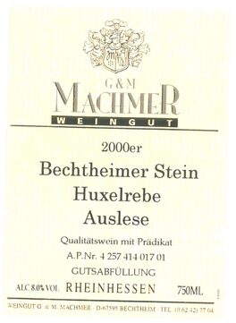 Bechtheimer Stein Huxelrebe Auslese