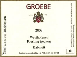 Westhofener Riesling trocken Kabinett