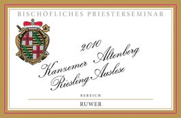 Kanzemer Altenberg Riesling Auslese