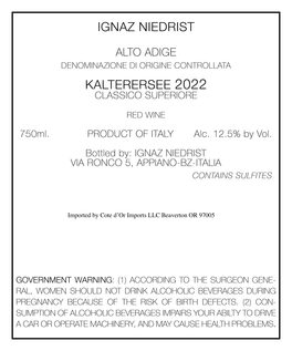 Kalterersee Classico Superiore Red Wine