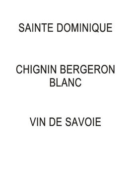 Chignin Bergeron Blanc