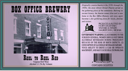 Box Office Brewery Reel To Reel Red