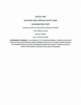 Eufloria Non-Vintage White Wine