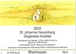 St. Johanner Geyersberg Siegerrebe Auslese