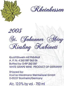 St. Johanner Abtey Riesling Kabinett