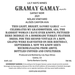 Gramay Gamay Noir