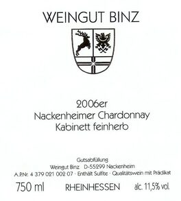 Nackenheimer Chardonnay Kabinett feinherb