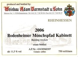 Bodenheimer Mönchspfad Kabinett