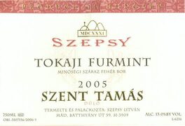 Tokaji Furmint Minőségi Száraz Fehér Bor
