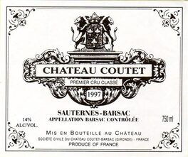Chateau Coutet Sauternes - Barsac