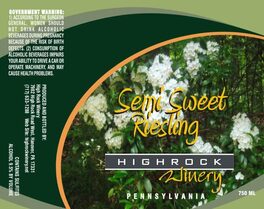 Semi Sweet Riesling