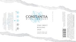 Semi-Sweet Riesling