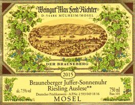 Brauneberger Juffer Sonnenuhr Auslese Fass 38