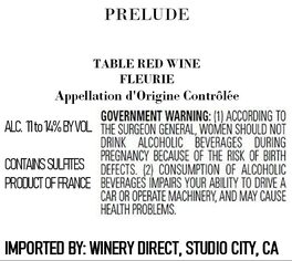 Prelude Table Red Wine