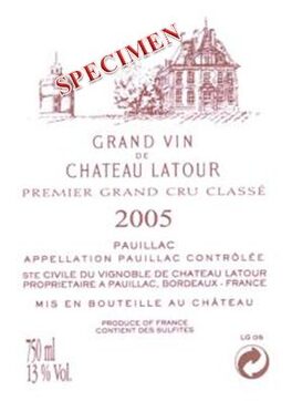 Specimen Grand Vin De Chateau Latour