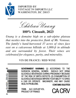 Château Unang 100 % Cinsault,