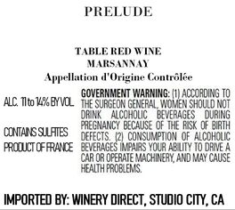 Prelude Table Red Wine