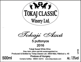 Tokaji Aszú 5 Puttonyos