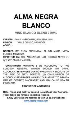 Alma Negra Blanco