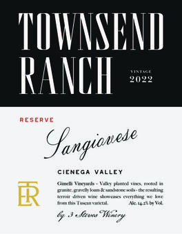 Townsend Ranch Vintage Reserve Fr