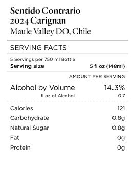 Sentido Contrario 2024 Carignan Maule Valley DO, Chile