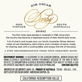 Sir Oscar Darby 2023 Shiraz South Australia