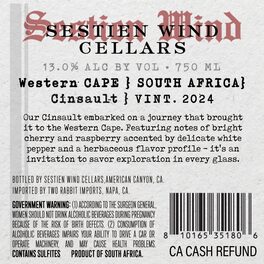 Sestien Wind Cellars 2024 Cinsault Western Cape, South Africa