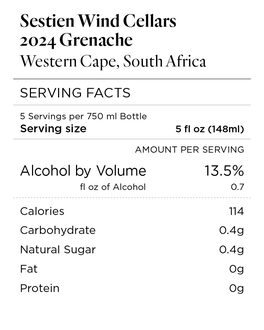 Sestien Wind Cellars 2024 Grenache Western Cape, South Africa
