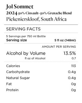 Jol Sommet 2024 Cinsault - Grenache Blend Piekenierskloof, South Africa