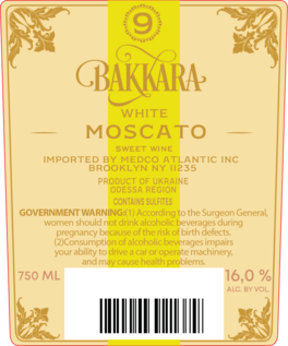White Moscato Sweet Wine