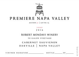 Premiere Napa Valley