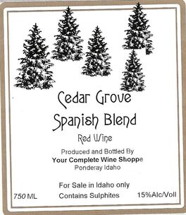 Cedar Grove Spanish Blend Red Wine
