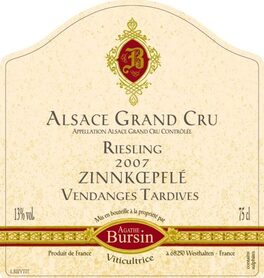 Zinnkoepfle Vendanges Tardives