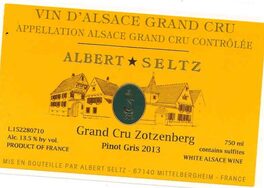 Grand Cru Zotzenberg Pinot Gris