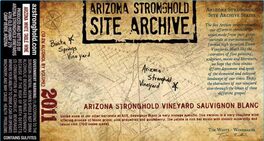 Site Archive Arizona Stronghold Vineyard